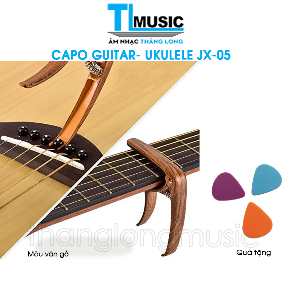 Capo Nâng Tone - Kẹp Cần Đàn Guitar Acoustic JX-05 (Kèm 3 Pick Gảy )