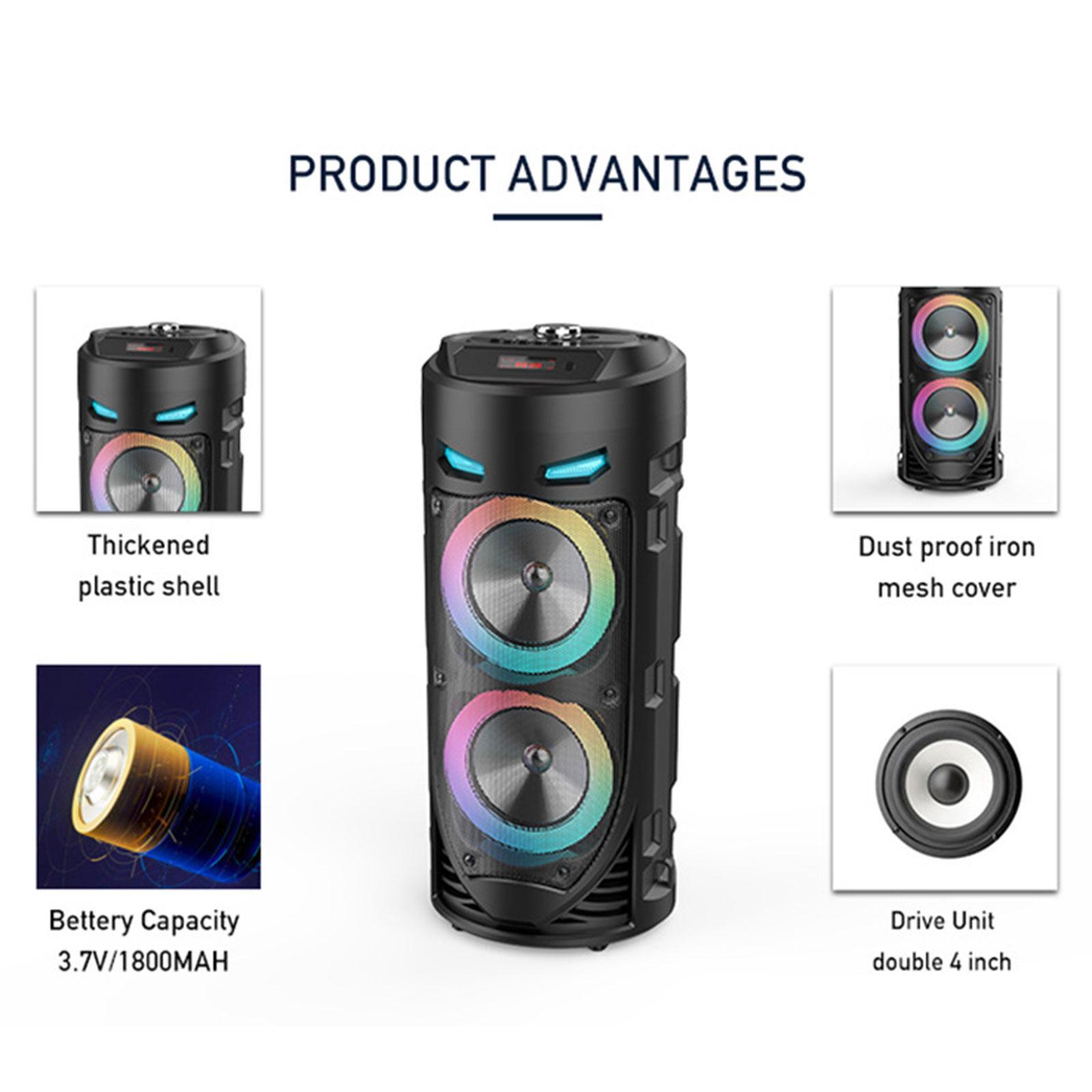 Loud Speaker Wireless Speaker Heavy Bass with Shoulder Strap for Bike Beach