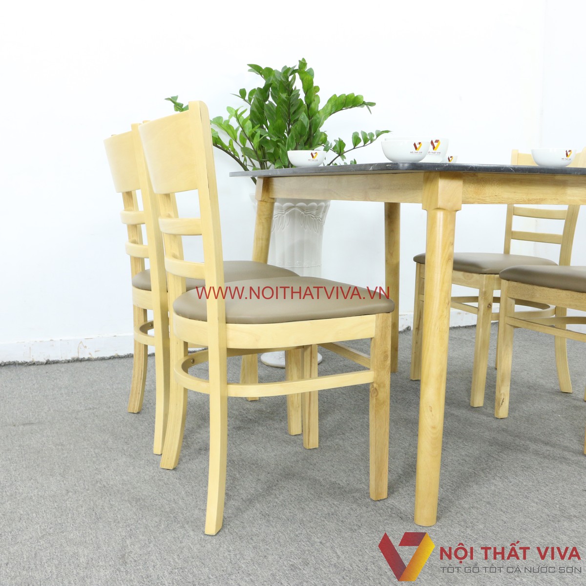 Bộ Bàn Ăn 4 Ghế Nhỏ Gọn Gỗ Cao Su Mặt Đá Hoa Cương Bền Đẹp Giá Rẻ