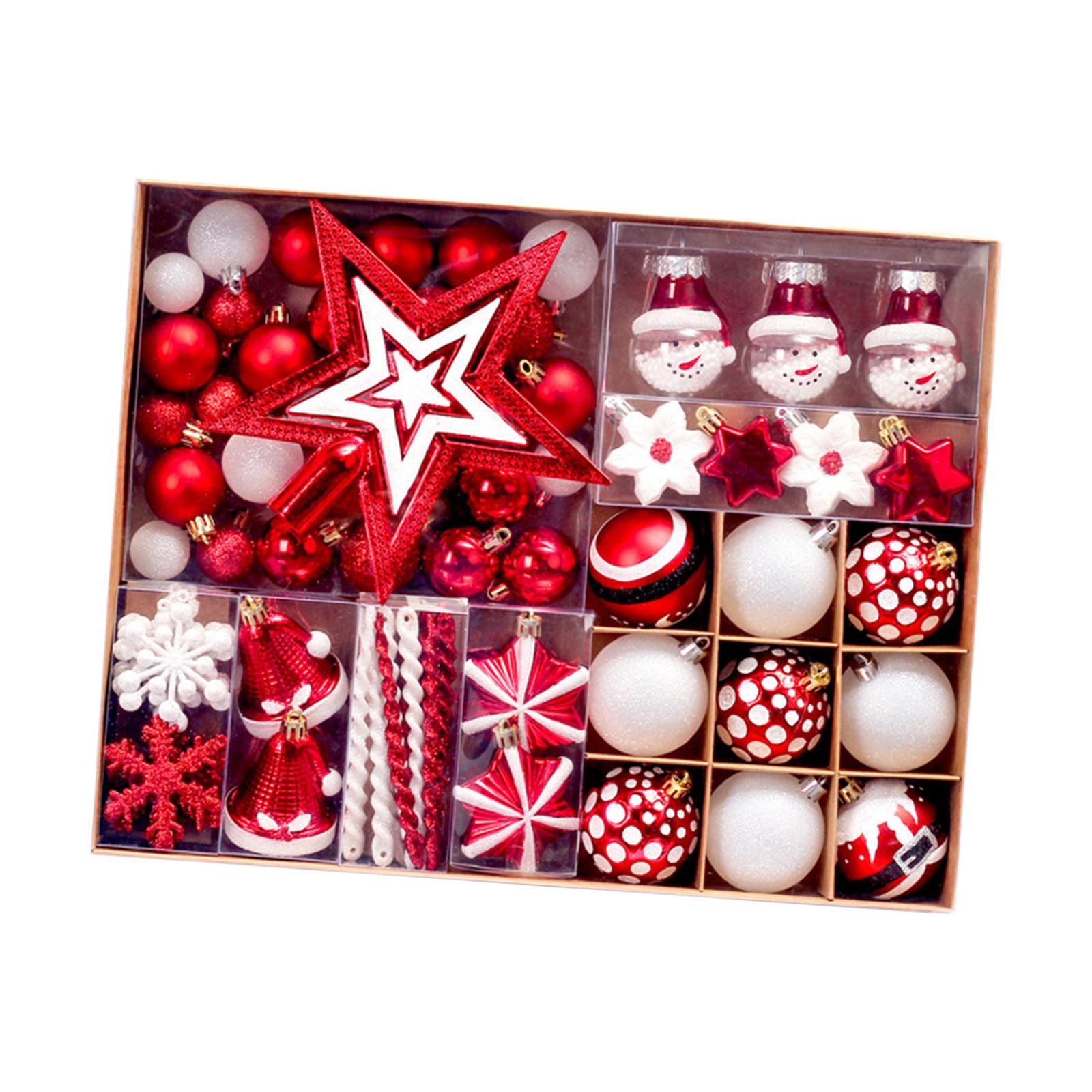 80x Christmas Ball Ornaments Set Decorations for Valentine's Day Celebration