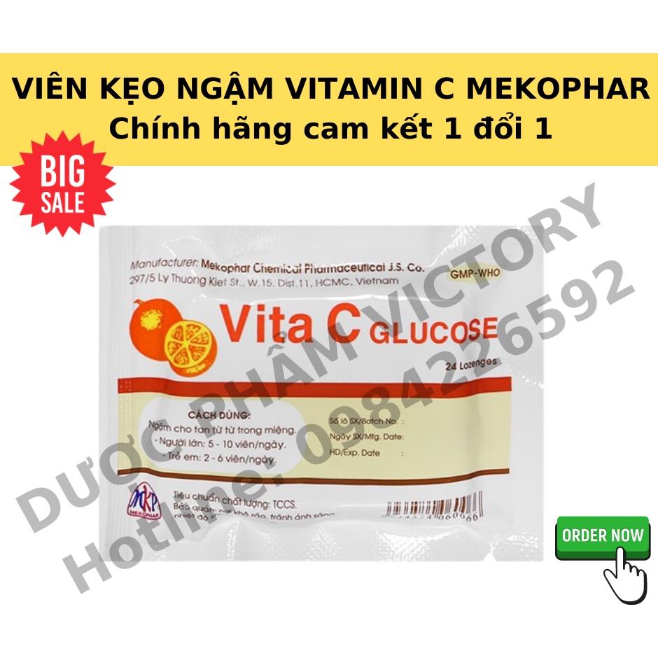 Viên kẹo ngậm vitamin C Mekophar - Vita C Glucose Meko (túi 24 viên