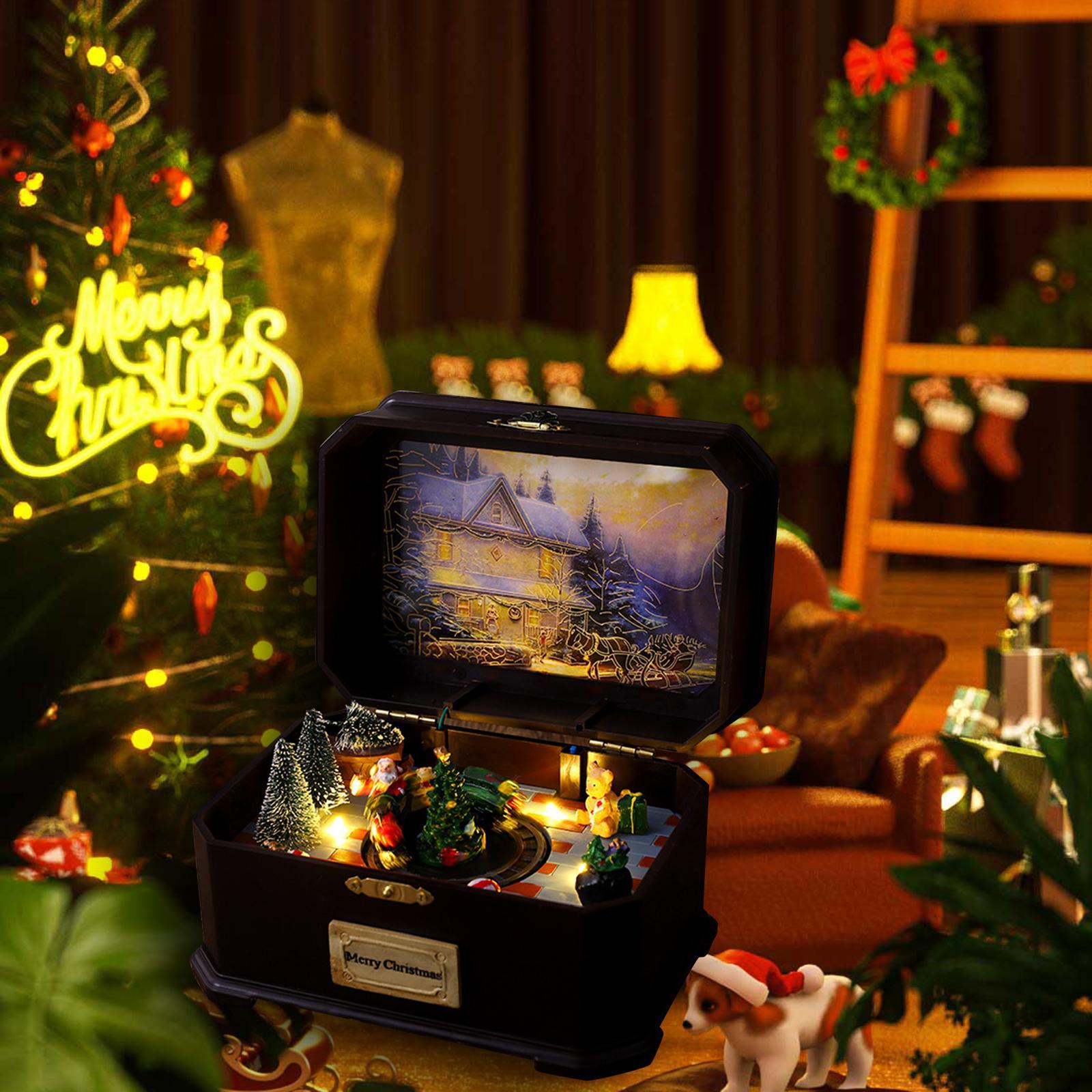 Xmas Music Box Decorative Christmas Decoration for Home Decor Holiday Window