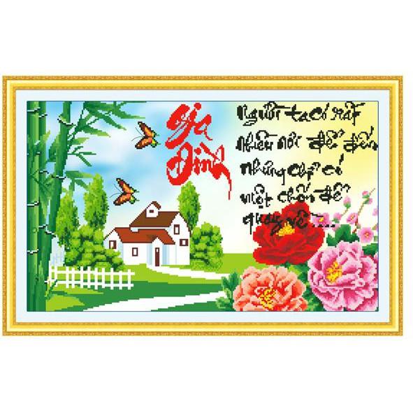 Tranh thêu chữ thập Gia đình DLH-222934