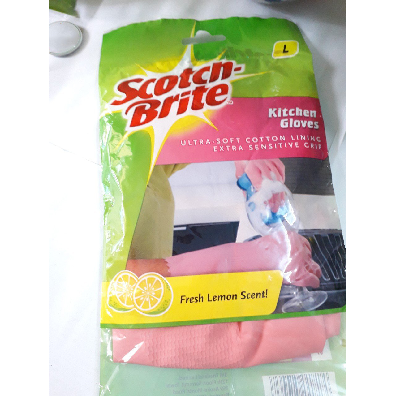 Găng tay gia dụng hương chanh Size L Scotch Brite 3M 70005039063