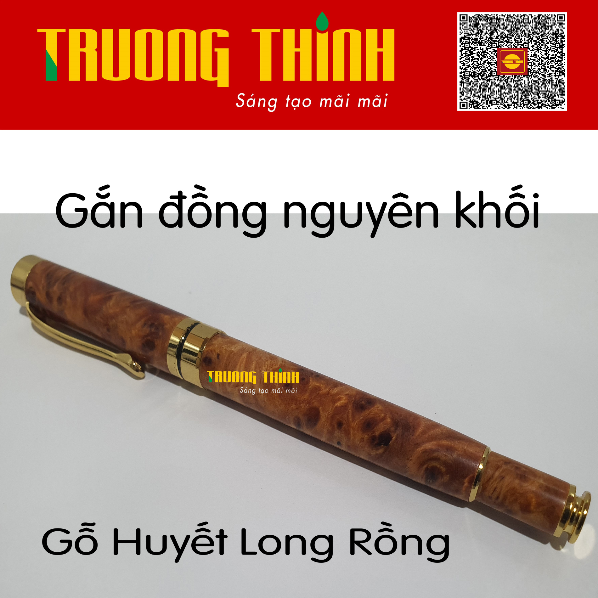 Bút Ký Gỗ Huyết Long Rồng Trường Thịnh Chính Hãng Sang Trọng Bền Đẹp Đẳng Cấp Doanh Nhân.Loại Rút 14.5 cm