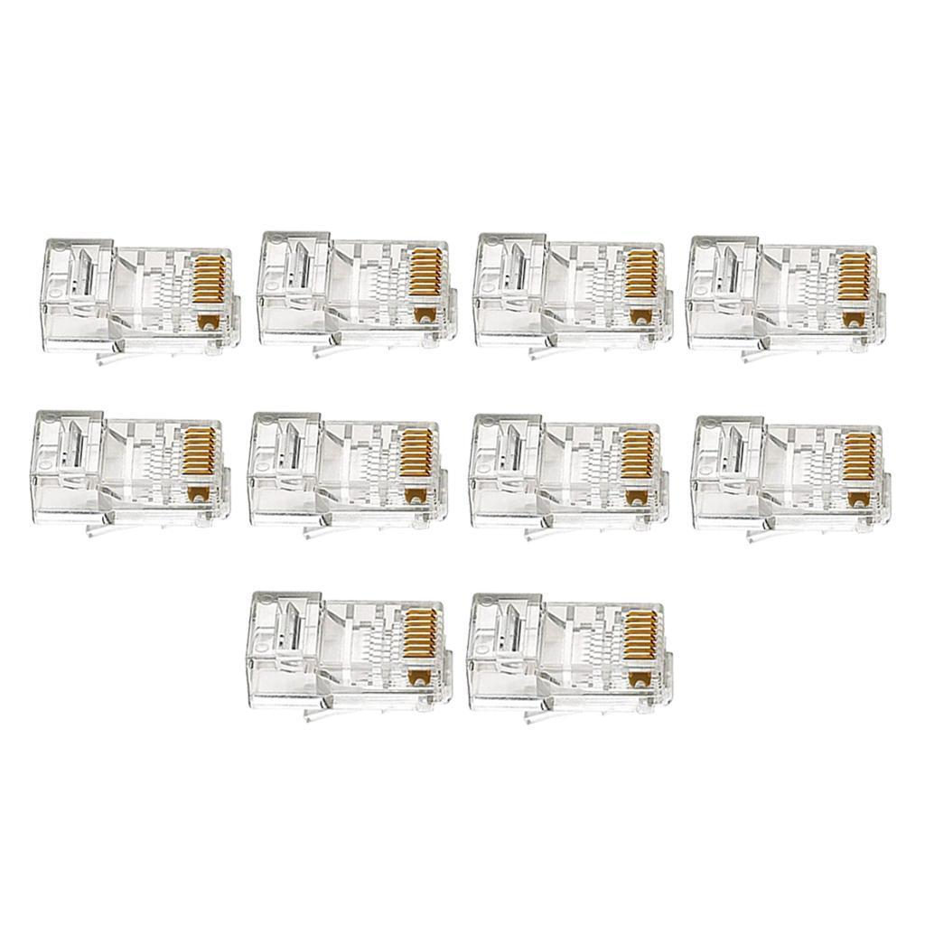 10 Pieces SHD Connectors Crimp Ends 8P8C UTP Network Plug