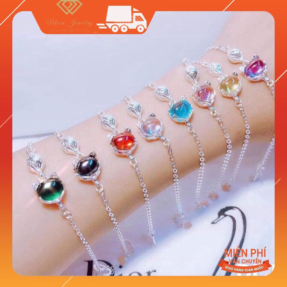 Lắc mặt hồ ly dây xích đủ màu theo mệnh