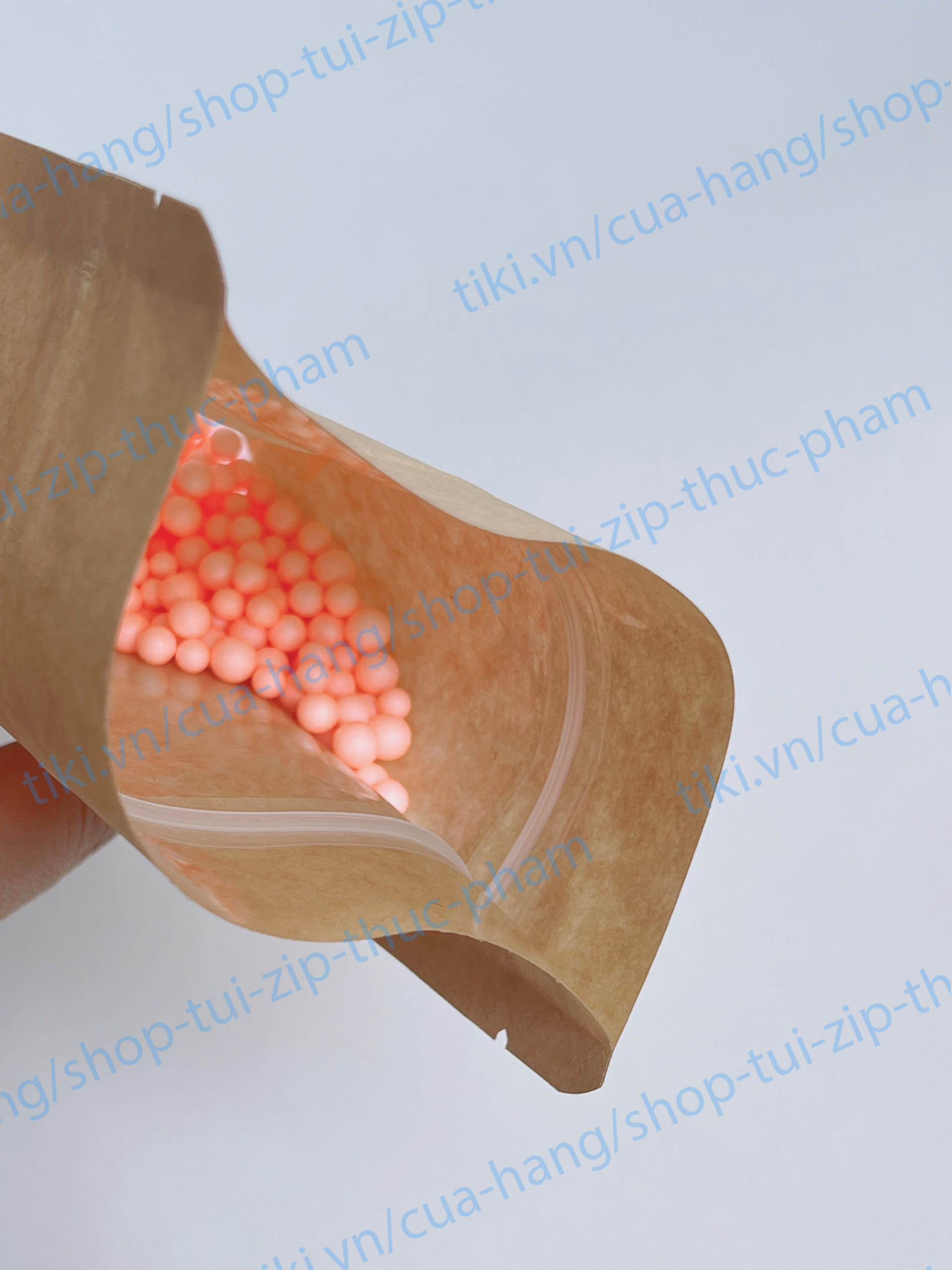 1KG Túi giấy cửa sổ đáy đứng - túi giấy đựng thực phẩm - Túi zip đựng bánh kẹo
