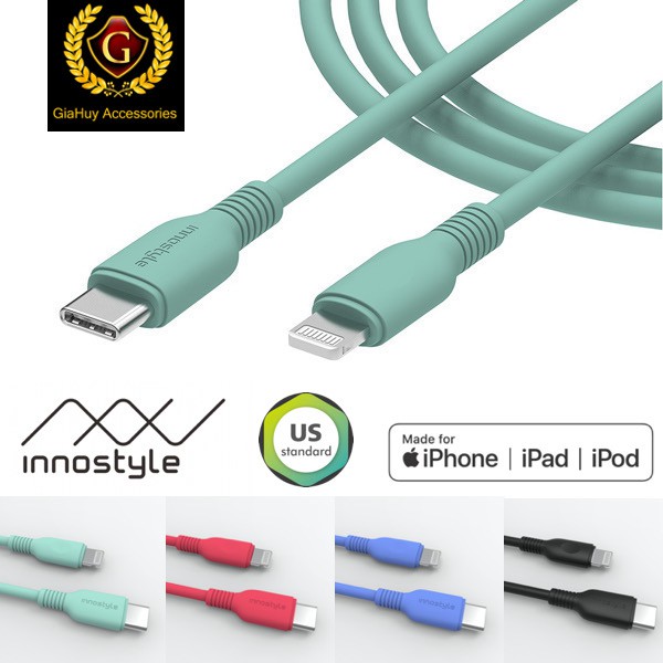 Cáp Innostyle Jazzy USB-C To Lightning PD 60W Chuẩn MFi Dài 1.2m ( ICL120t )