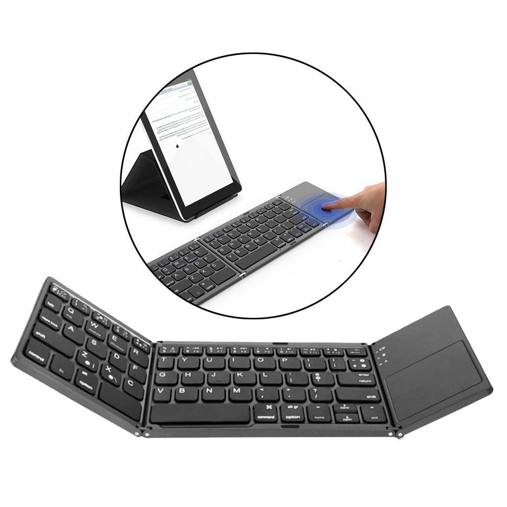 Slim Wireless Foldable Keyboard and Touchpad Black