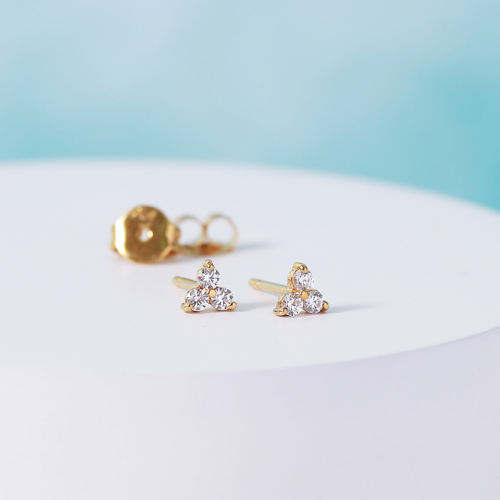 Bông tai bạc ghép 3 viên đá chất lượng cao cấp Cz Gix Jewel BT10