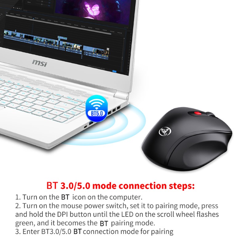 Chuột Không Dây Bluetooth 5.0 Chống ồn T67 siêu nhẹ - hàng nhập khẩu