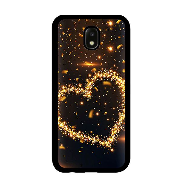Ốp lưng cho Samsung Galaxy J7 Pro nền tim vàng 1 - Hàng chính hãng