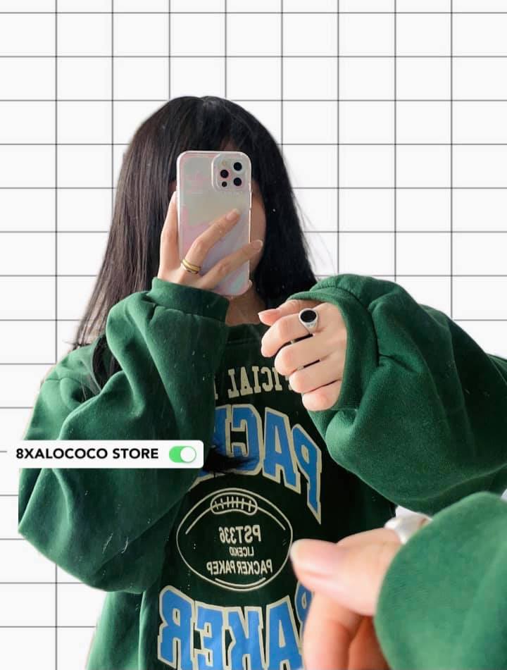 ÁO SWEATER FORM RỘNG MÀU XANH RÊU PACKER BAKER