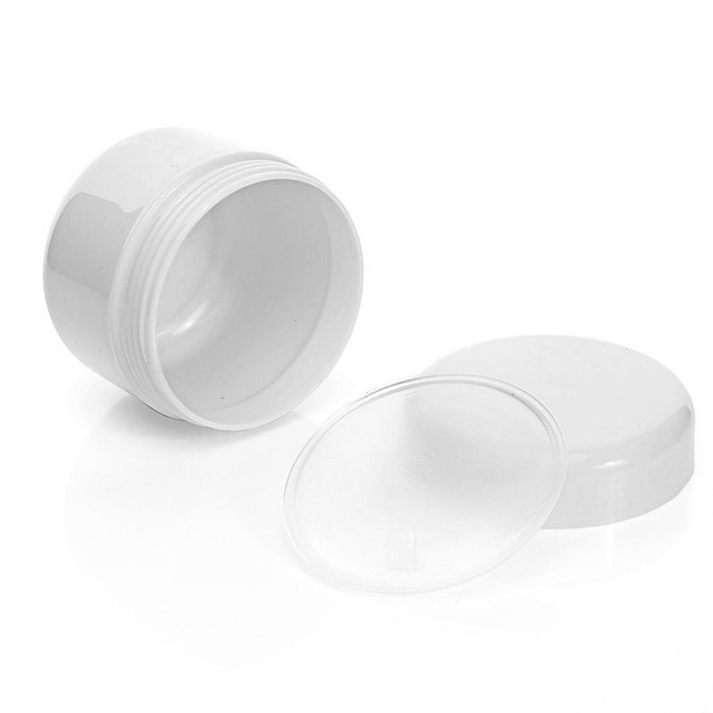 2X Refillable Plastic Empty Face Cream Cosmetic Container with Lid White-20g