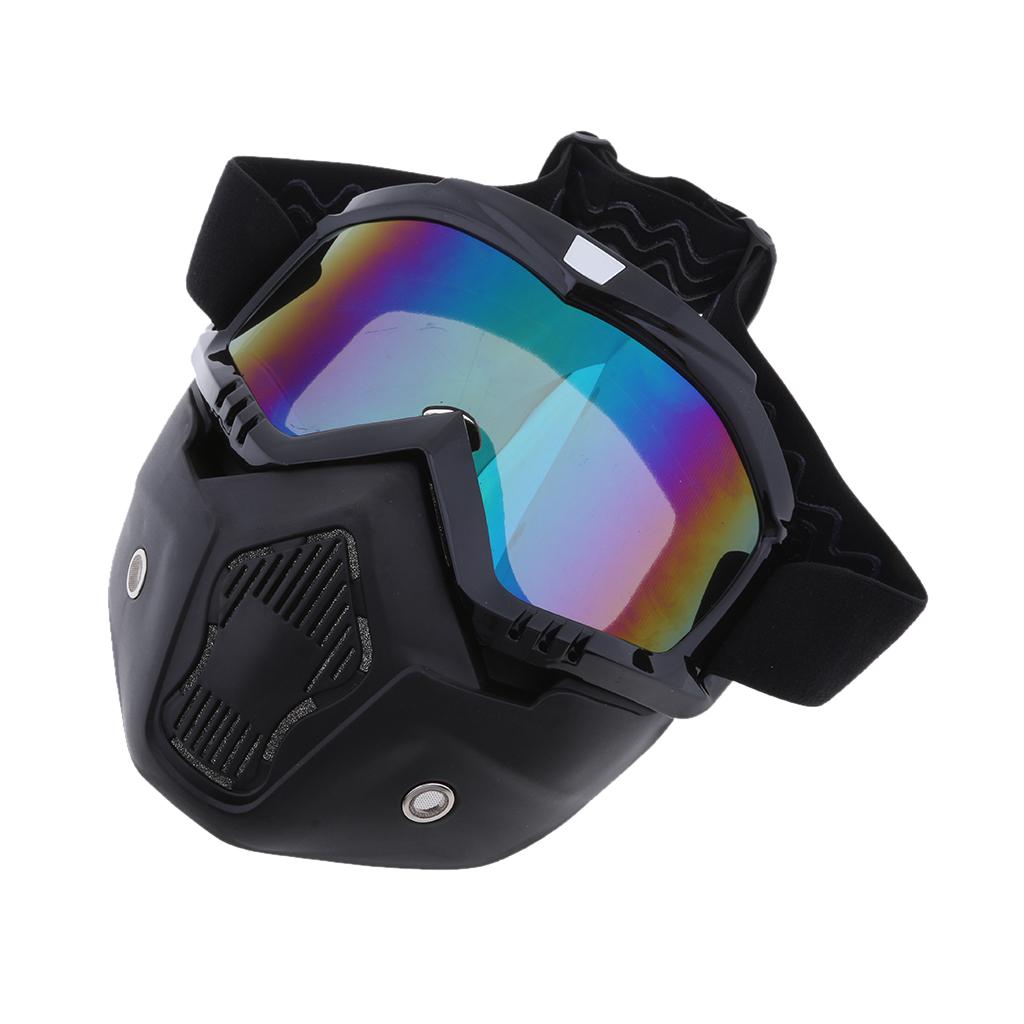 Detachable Face Mask Goggles Shield Windproof Dustproof Helmet Eyewear