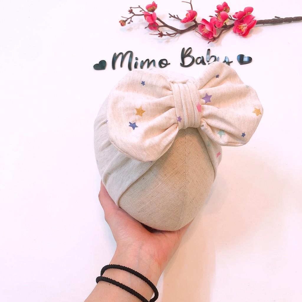 Mũ turban bé gái (4-8kg) - Tone Xám