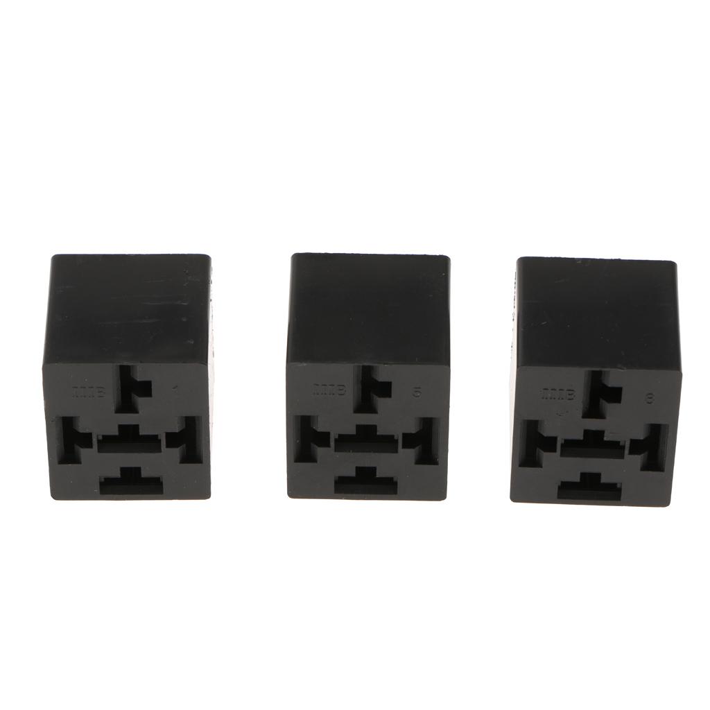 Automotive 40A 5 Pin Relay Socket Connector Holder With Terminals-Pack of 3