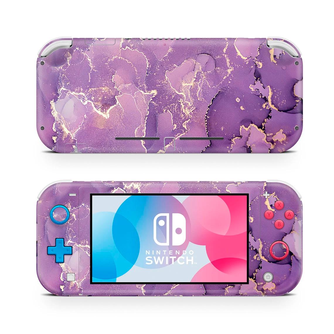 Skin decal dán Nintendo Switch Lite mẫu vân đá tím (dễ dán, đã cắt sẵn)