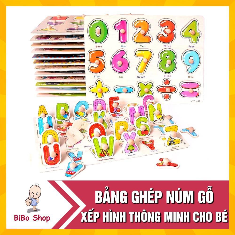 ĐỒ CHƠI GHÉP HÌNH BẢNG GỖ CÓ NÚM NHIỀU CHỦ ĐỀ PHÁT TRIỂN TƯ DUY BÉ HÀNG LOẠI ĐẸP