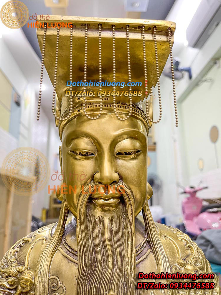 Tượng Ngọc Hoàng Thượng Đế Bằng Đồng Nguyên Chất Kích Thước 35x32x66cm, Nặng 26Kg - Đồ Thờ Hiên Lượng