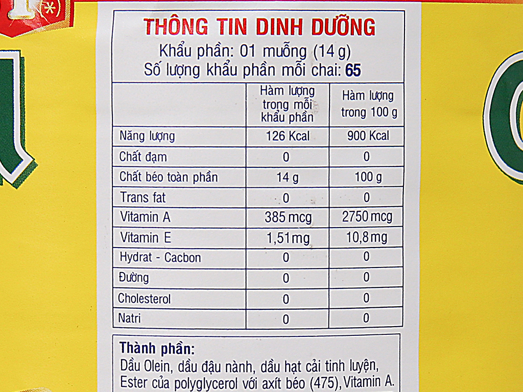 Combo 3 chai Dầu Thực Vật Tường An 1L