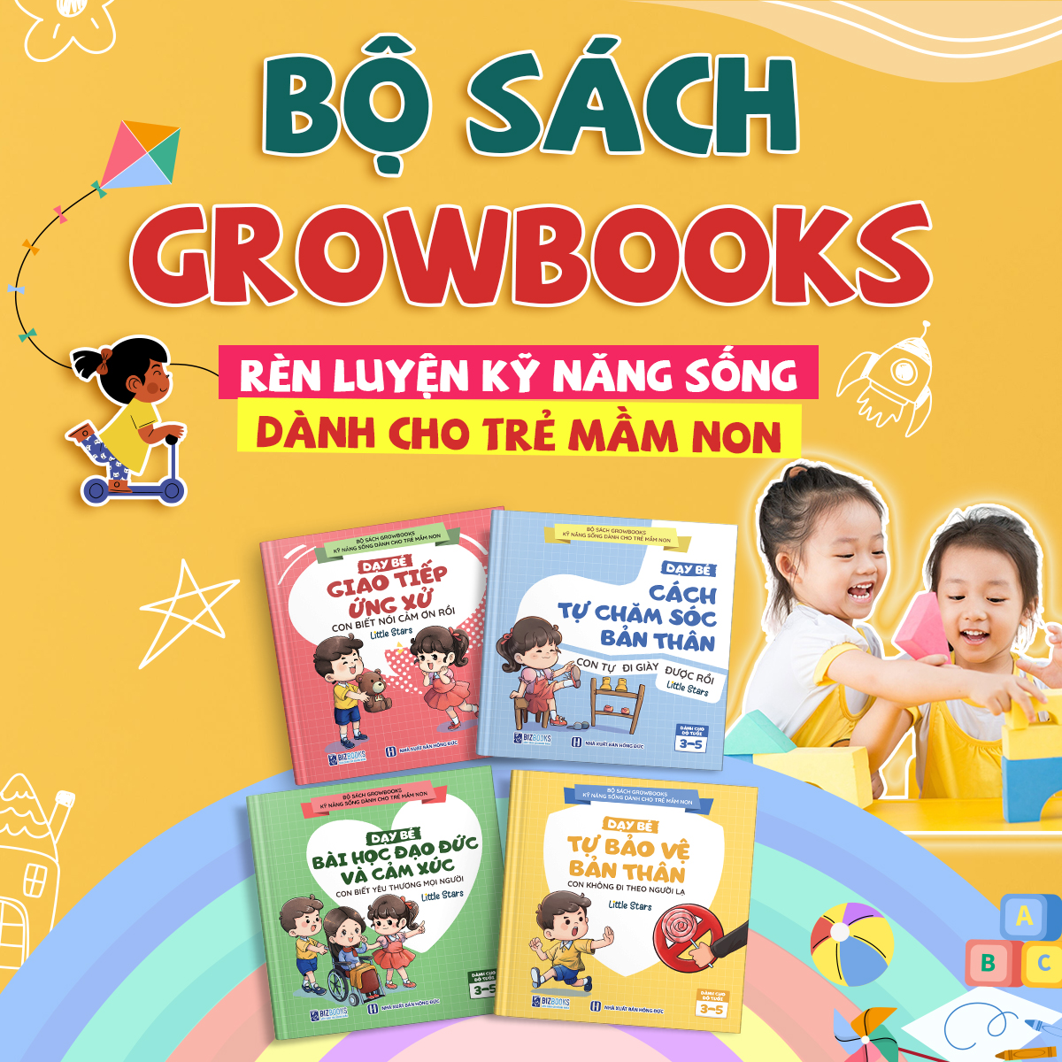 Sách Dạy Bé Bài Học Đạo Đức Và Cảm Xúc: Con Biết Yêu Thương Mọi Người - Growbooks – Kỹ Năng Sống Dành Cho Trẻ Mầm Non