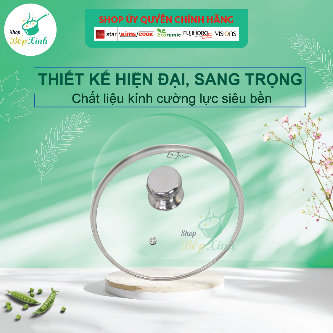 Nắp Kính Dùng Cho Chảo Và Nồi Fivestar - Trắng