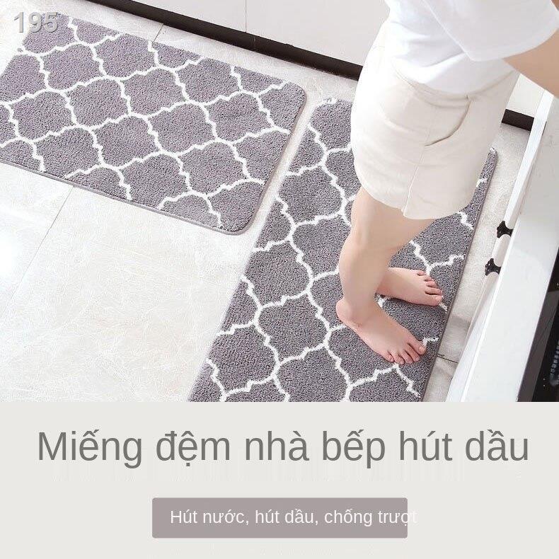 Thảm bếp có thể giặt được bằng máy chống trơn trượt thấm nước dài dầu