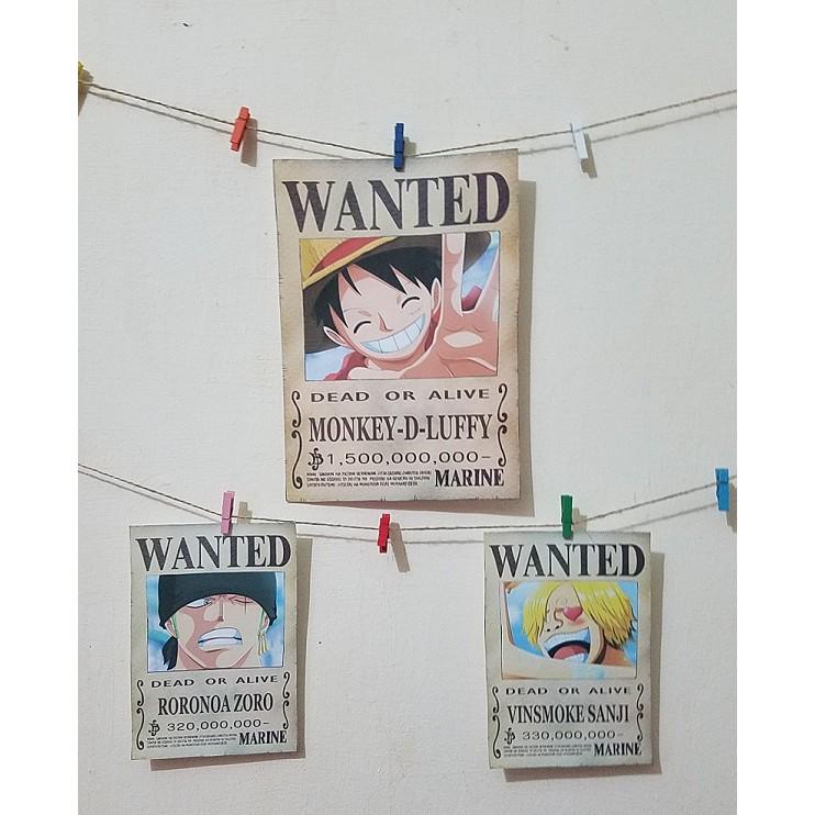 Bộ 11 tấm truy nã 11 siêu tân tinh Onepiece wanted poster size A4, A5, A6