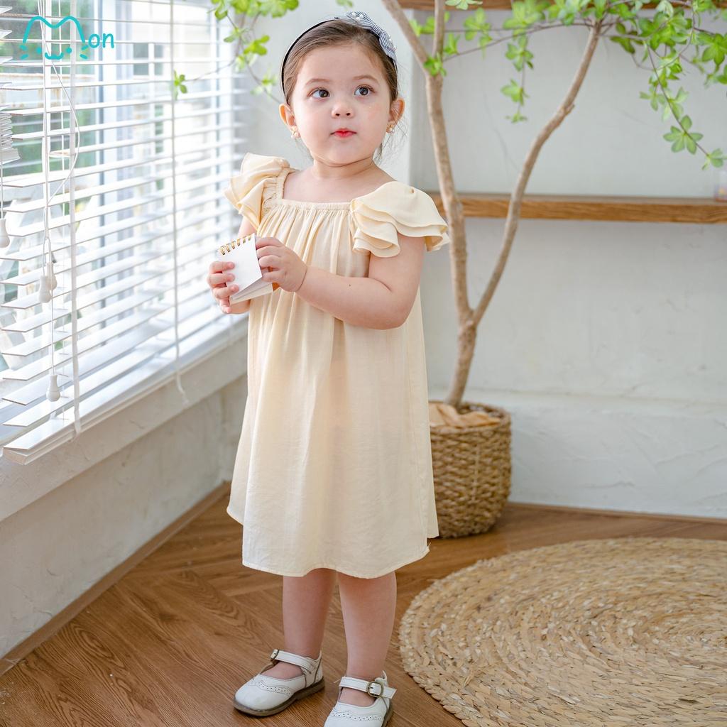 Đầm maxi cho bé gái, đầm mặc nhà bé gái chất đũi tằm nhẹ mát, hợp mặc nhà đi chơi, bé từ 2,3,4,5,6 tuổi MonBabies MV25