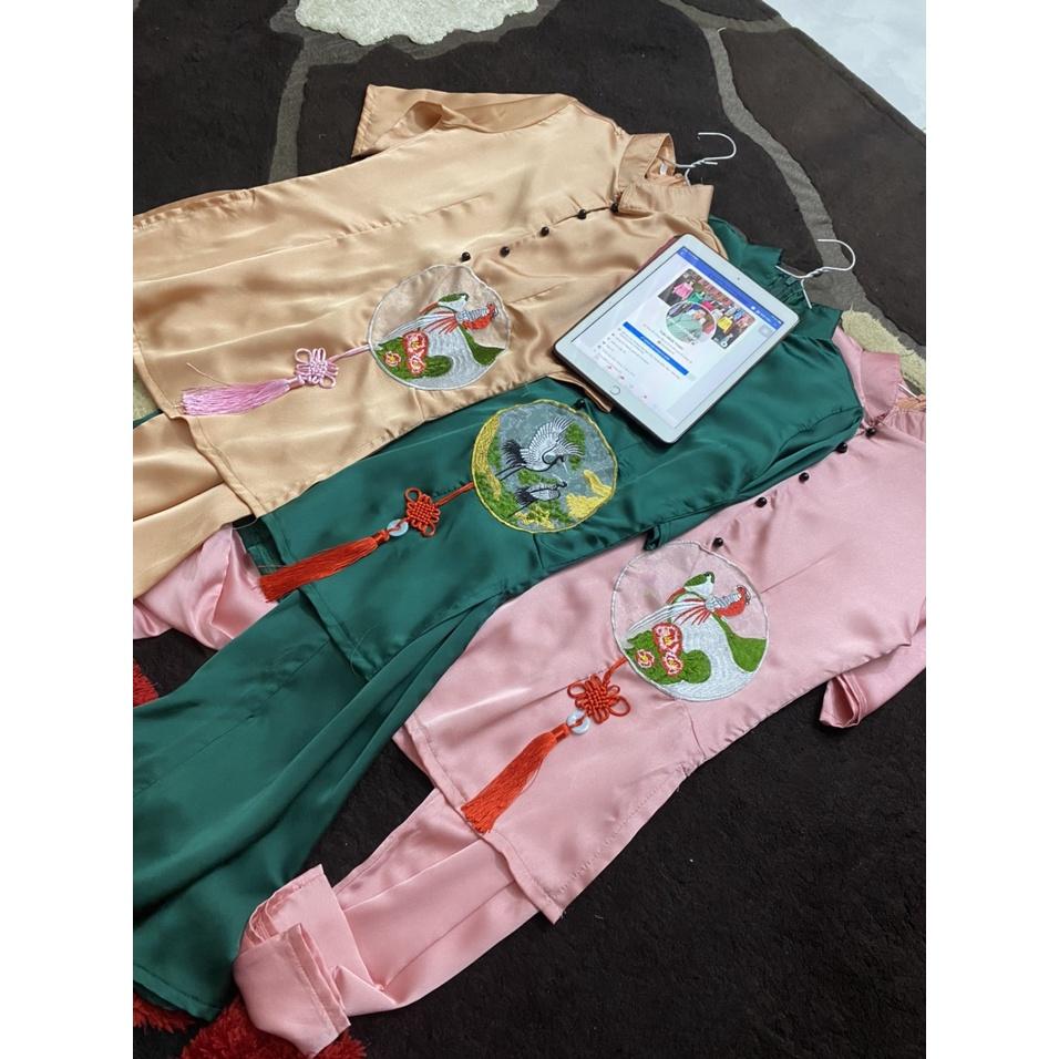 ĐỒ LAM ĐI CHÙA Tàu Lụa Đính Dây May Mắn