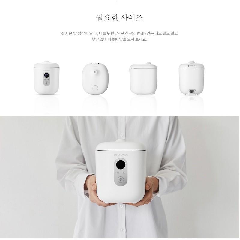 Nồi Cơm Điện Mini Cho 1 Người, Nồi Cơm Điện Nhỏ Cuckoo Marshmallow CR-0255MW, Dung Tích 0.35L, Nội Địa Hàn