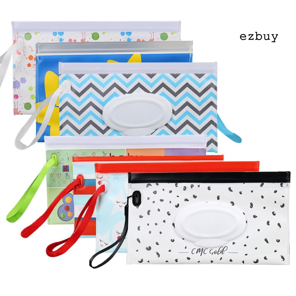 Bộ 5 túi đựng khăn ướt chống thấm nước họa tiết hoạt hình cho bé