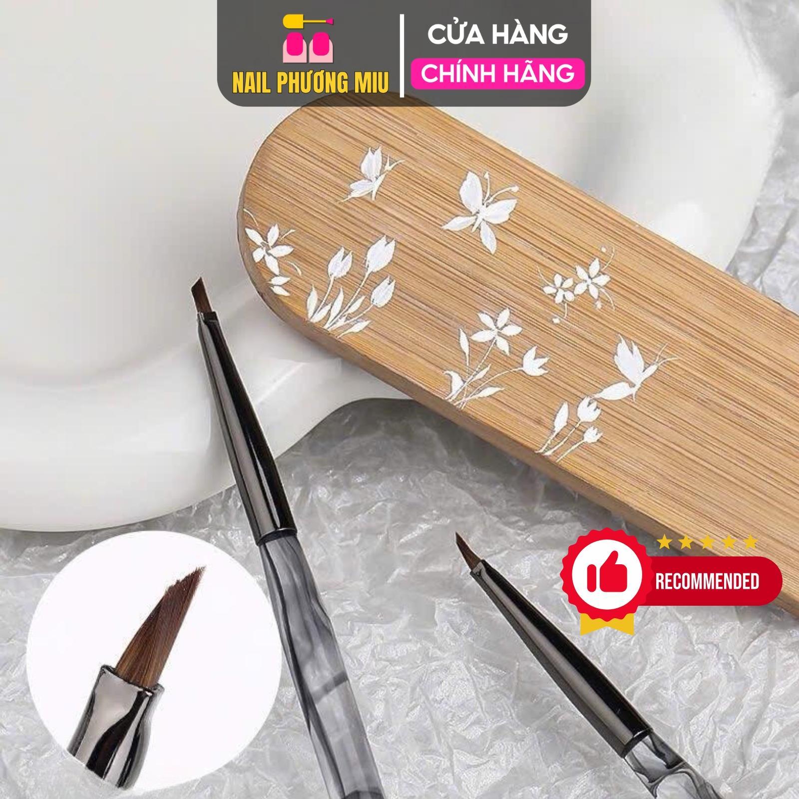 Cọ Tam Giác Vẽ Nail Cán Trong, Cọ Đầu Chéo, Đầu Xéo Đầu Nhỏ, Cọ Vẽ Nail, Hoa, Lá Tiện Lợi
