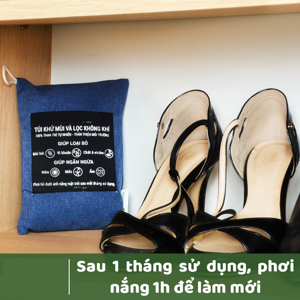 Túi Than Hoạt Tính Lọc Không Khí Diệt Khuẩn Khử Mùi Tủ Giày Dép