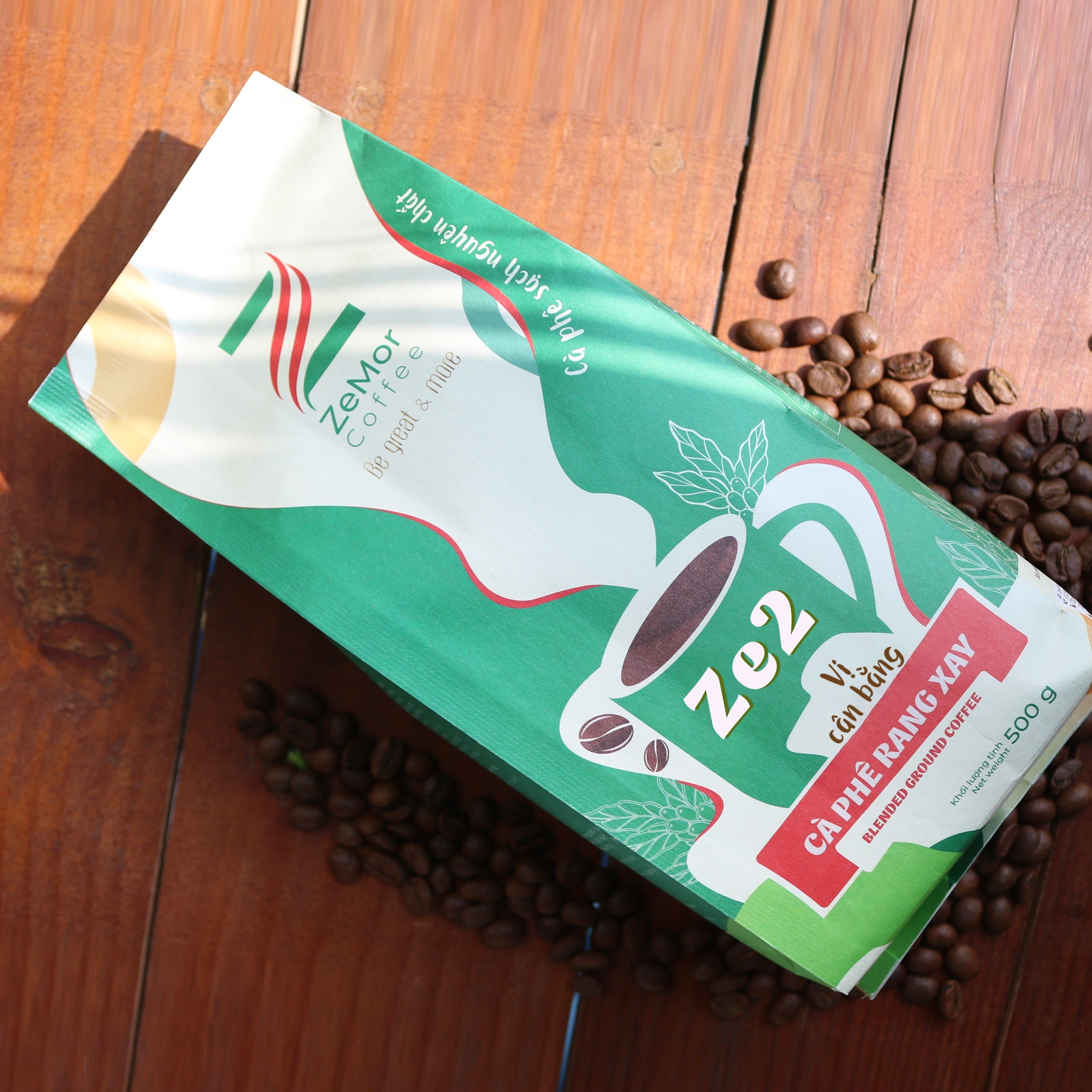 Cà Phê Rang Xay Nguyên Chất ZeMor Coffee Ze2 Vị Cân Bằng 500g