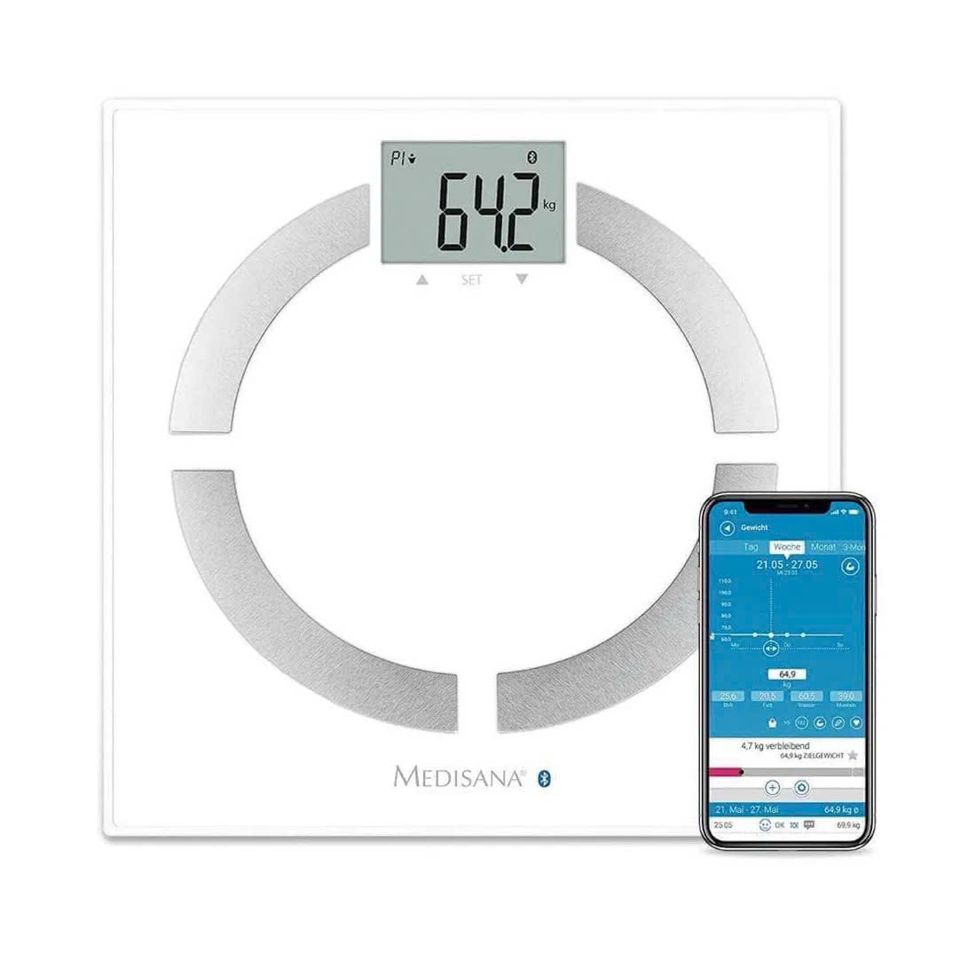 Cân sức khỏe phân tích chỉ số cơ thể Medisana BS 444 Connect Hàng chính hãng