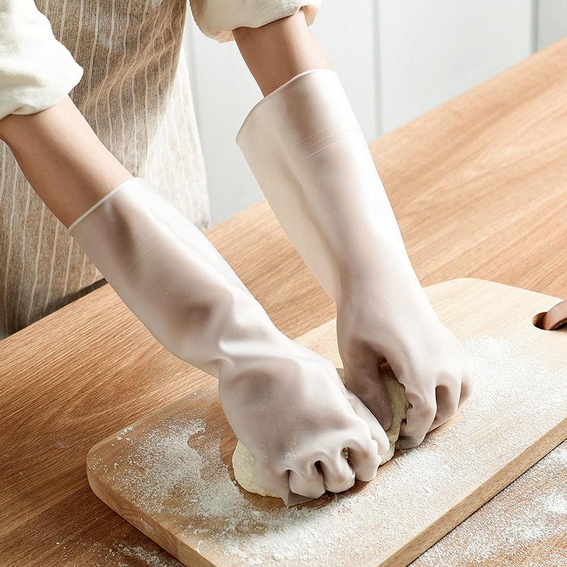 Găng Tay Cao Su Siêu Dai, Siêu Bền Loại Dài Chống Thấm Nước Trong Suốt
