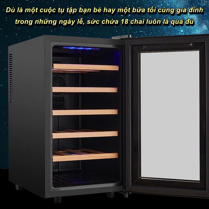 Tủ Rượu Vang Cigar Wine 12~18 Độ C Wine Cabinet OFA️ EU Design (18Packs)