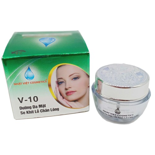 Kem v10 Dưỡng Trắng Da Mặt, Se Khít Lỗ Chân Lông, Ngọc Trai Đen, Sữa Ong Chúa (16g)