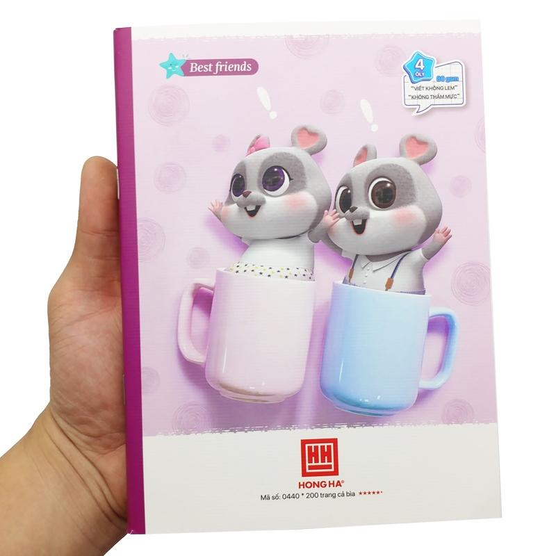 Vở Class Best Friend - 4 Ô Ly 200 Trang 80gsm - Hồng Hà 0440 (Mẫu Màu Giao Ngẫu Nhiên)