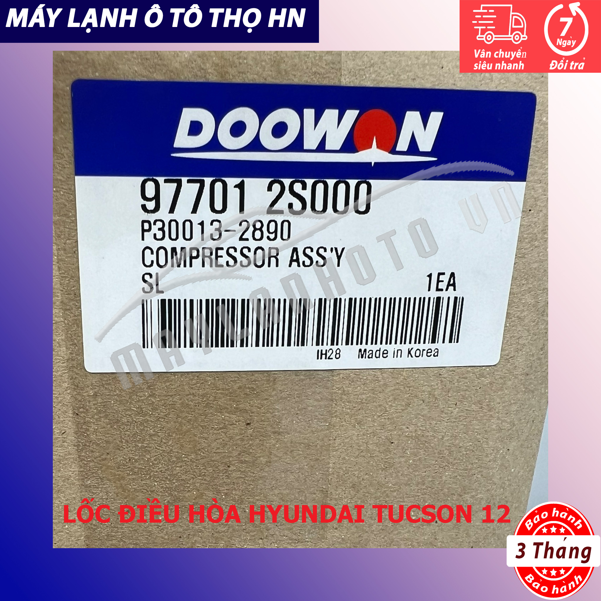 Lốc điều hòa HYD Tucson IX-Kia Sportage 2008 2009 2010 2011 2012 3 chân Hàn Quốc 08 09 10 11 12 97701-2S000
