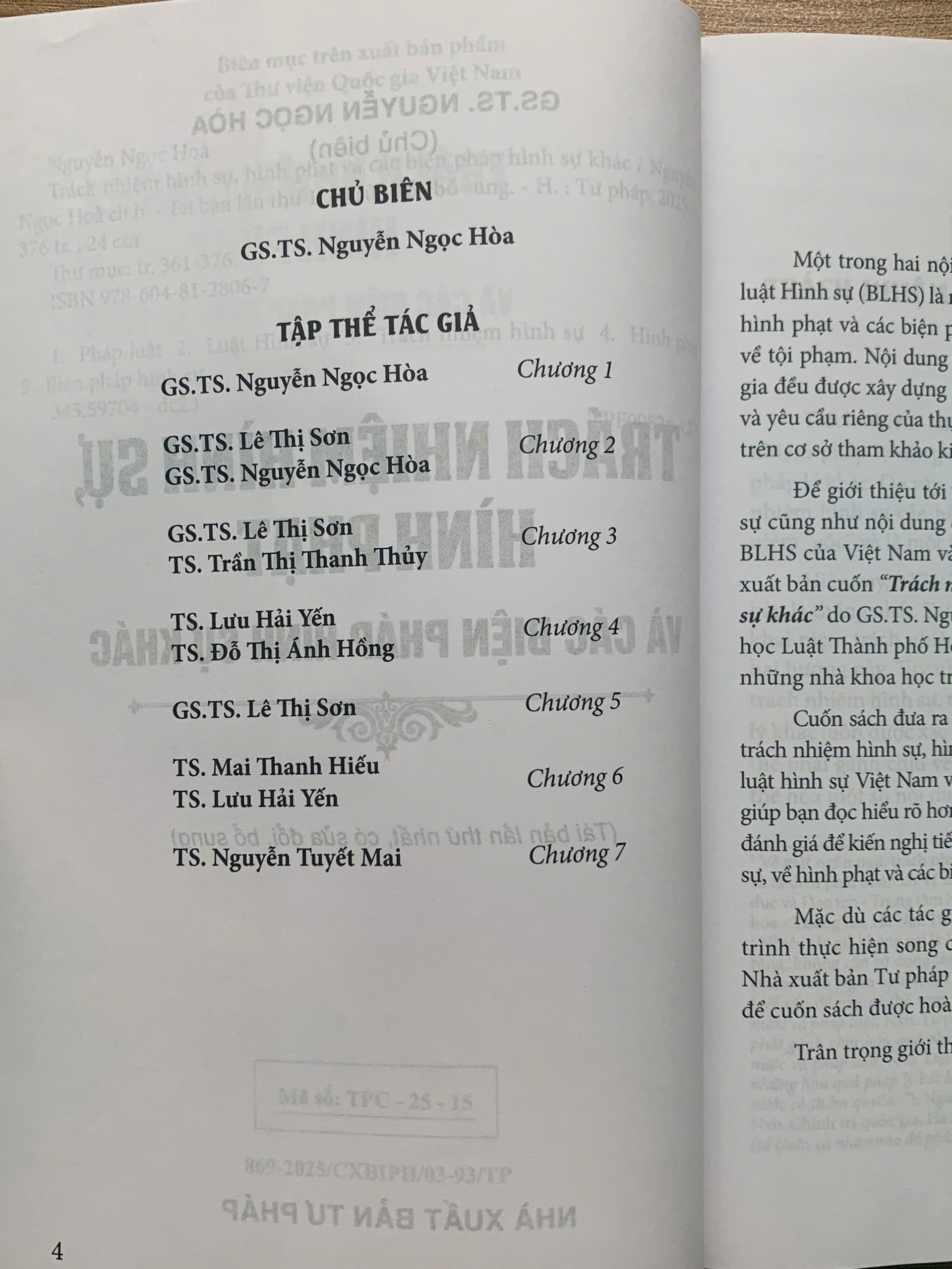 Trách nhiệm hình sự, hình phạt và các biện pháp hình sự khác