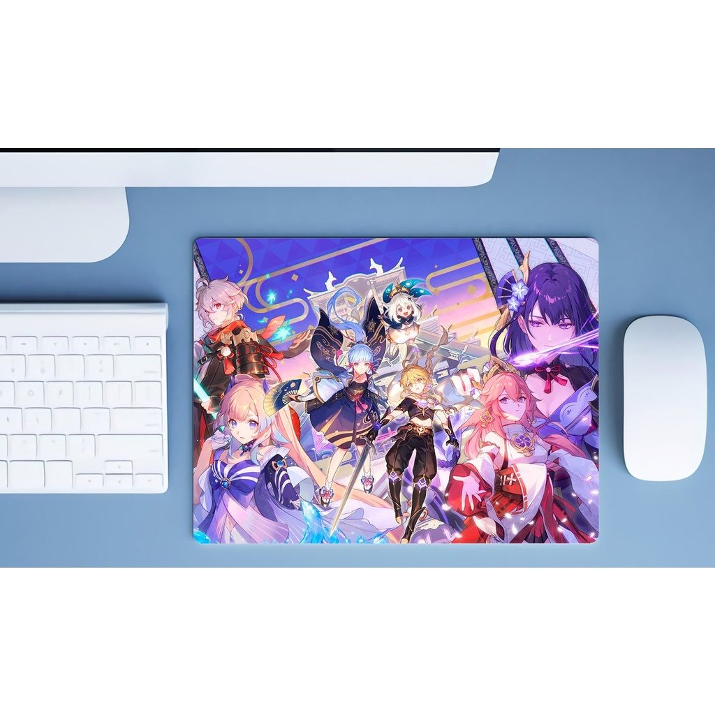 Miếng lót chuột in hình GENSHIN IMPACT game anime chibi 26 mẫu tiện lợi xinh xắn tấm di kê chuột phụ kiện máy tính pc
