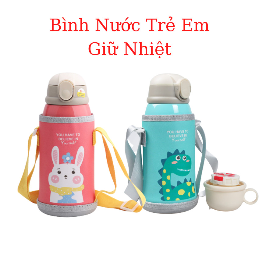 Bình Nước Trẻ Em Giữ Nhiệt Chất Liệu Inox 316 Cao Cấp Dung Tích 600ml - Xanh