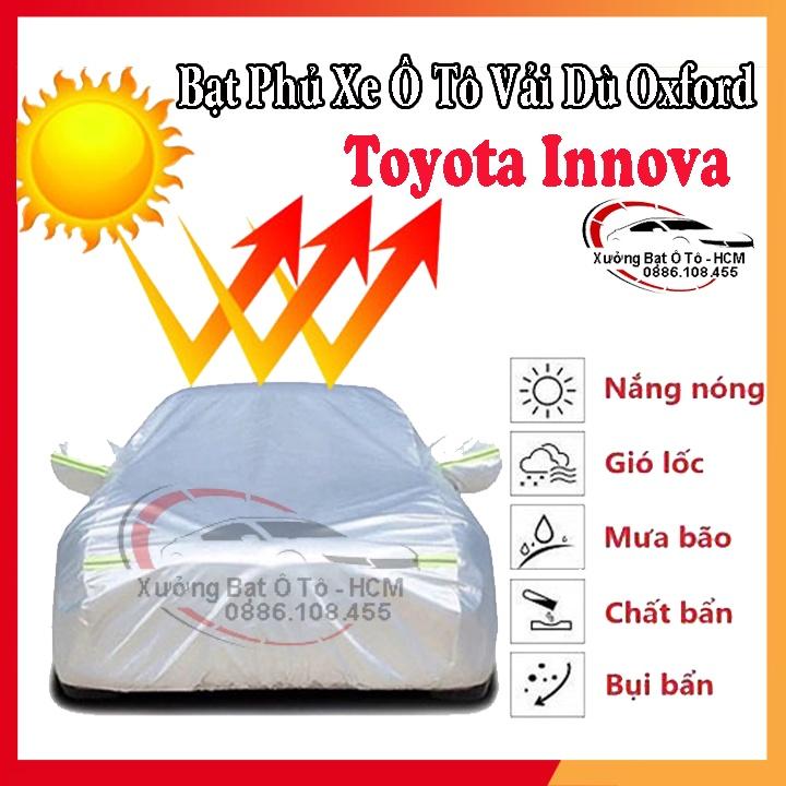 Bạt Phủ Ô Tô Vải Dù Oxford, Tráng Nhôm Cao Cấp, Áo Trùm Bảo Vệ Xe TOYOTA INNOVA,