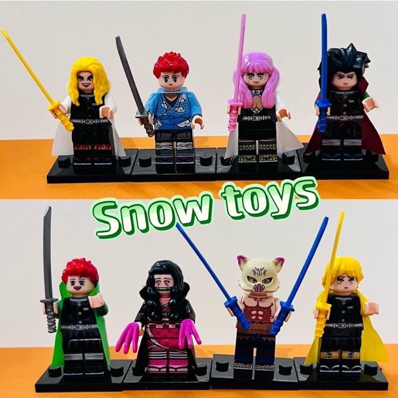 Minifigures Kimetsu no Yaiba - Mô hình Thanh gươm diệt quỷ - Tanjiro Nezuko Zenitsu Inosuke Giyu Rengoku Kanroji Mitsuri