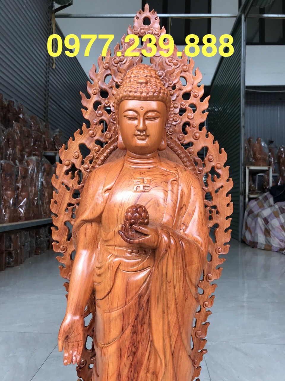 bộ tam thánh bằng gỗ hương 80cm