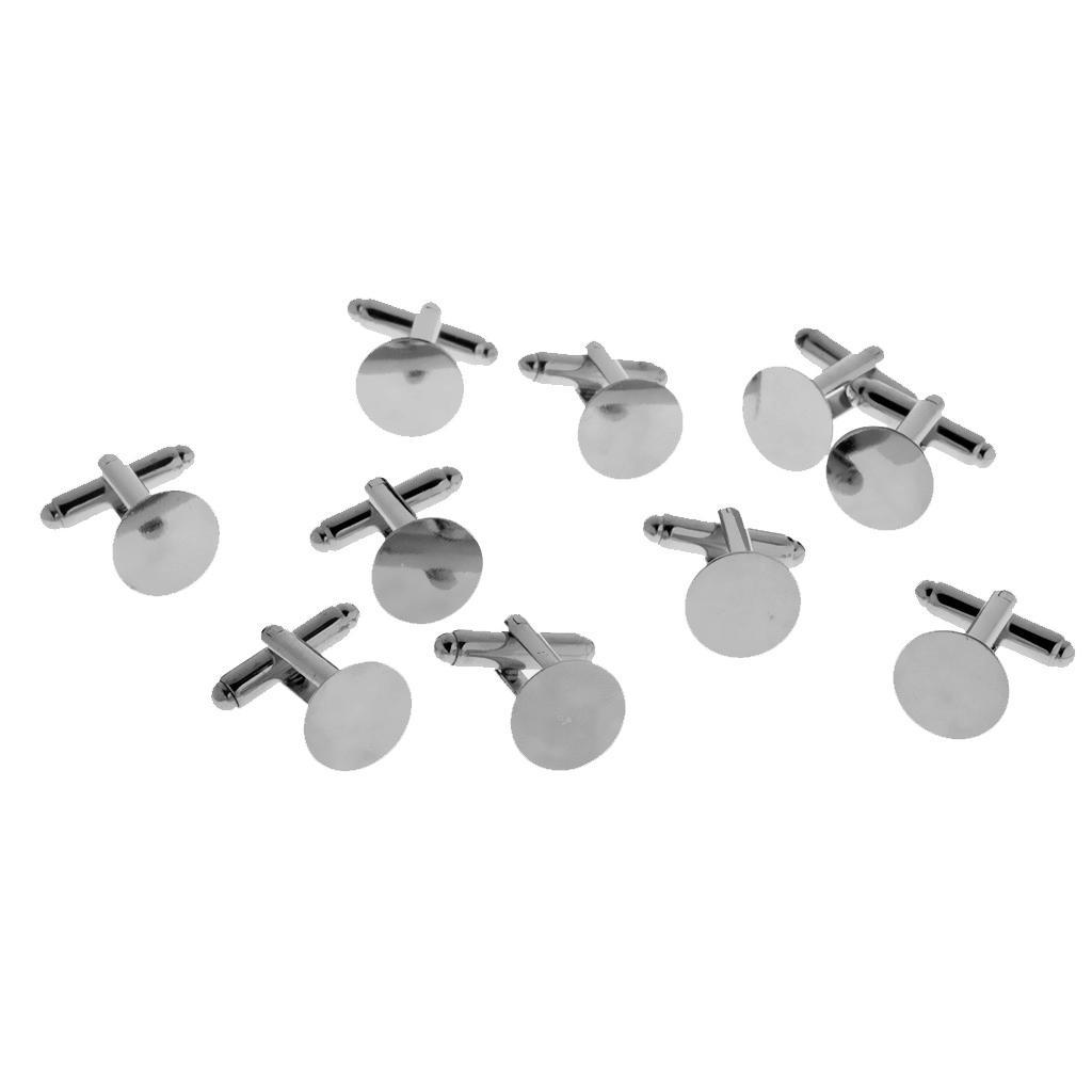 Men Brass Business Shirt Cufflink Flat Round Wedding Party Cuff Links